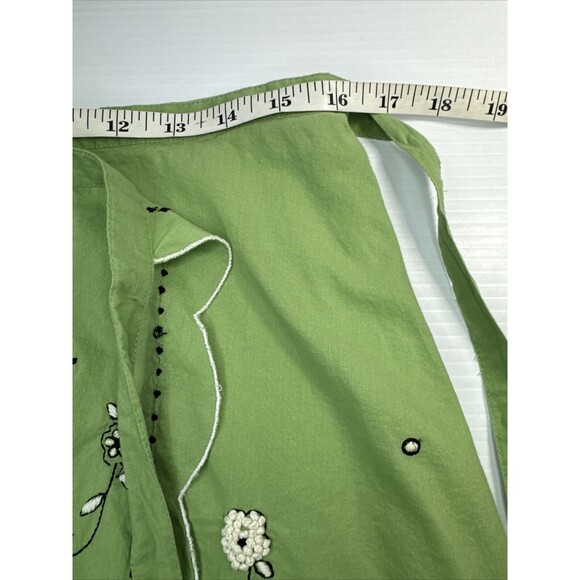 ISO Anthropologie Odille Green Italia Embroidered Faux Wrap Apron Skirt 2005 - Picture 15 of 16